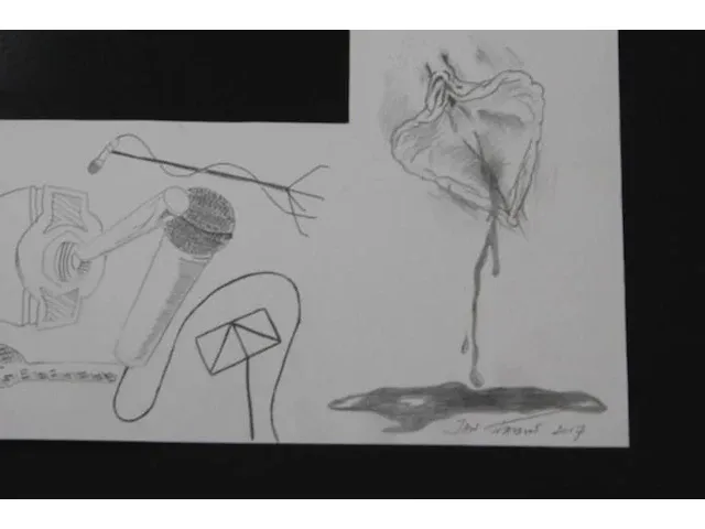 Jan fabre - origineel - tekening en collage - afbeelding 4 van  8