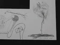 Jan fabre - origineel - tekening en collage - afbeelding 4 van  8