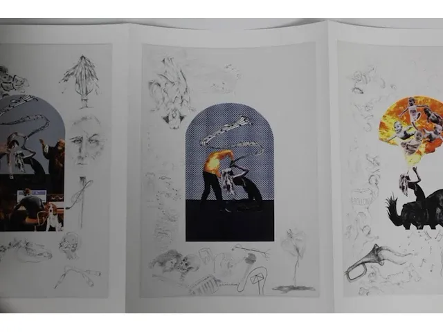 Jan fabre - origineel - tekening en collage - afbeelding 6 van  8