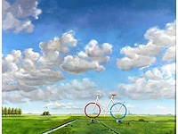 Jan van den brink - holland fiets nr.1 - olie op doek