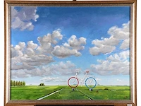 Jan van den brink - holland fiets nr.1 - olie op doek - afbeelding 2 van  8