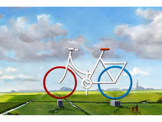Jan van den brink - holland fiets nr.1 - olie op doek - afbeelding 4 van  8