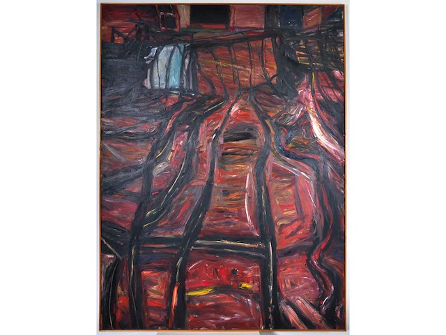 Jan van der pol - stadsgezicht - olie op doek - 200x150 cm - afbeelding 4 van  11