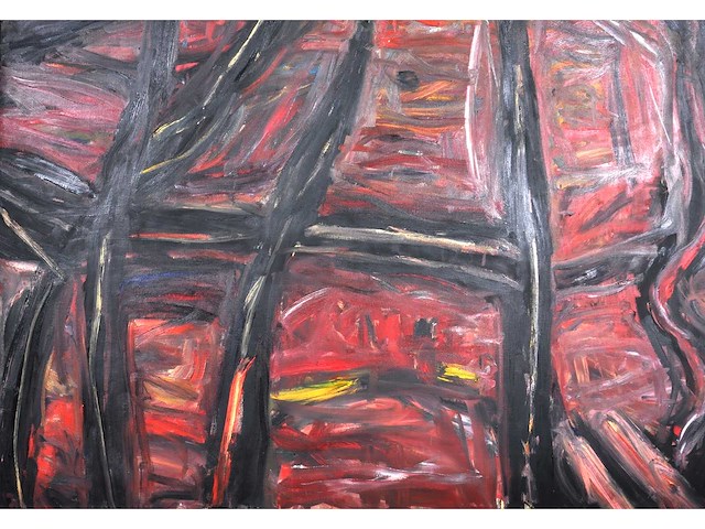 Jan van der pol - stadsgezicht - olie op doek - 200x150 cm - afbeelding 7 van  11