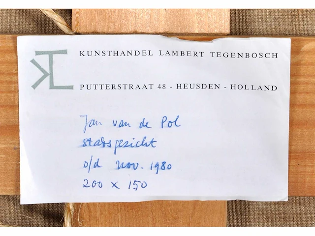 Jan van der pol - stadsgezicht - olie op doek - afbeelding 3 van  11