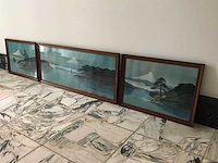 Japanse triptiek schilderijen. begin 1900. - afbeelding 1 van  26
