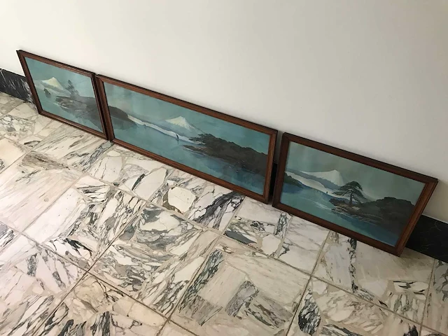 Japanse triptiek schilderijen. begin 1900. - afbeelding 15 van  26