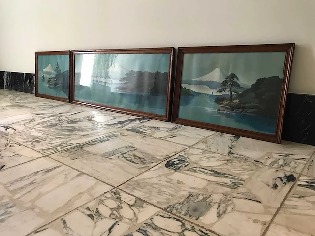 Japanse triptiek schilderijen. begin 1900. - afbeelding 16 van  26