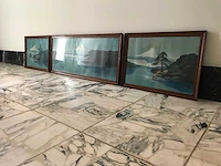 Japanse triptiek schilderijen. begin 1900. - afbeelding 16 van  26