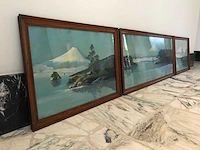 Japanse triptiek schilderijen. begin 1900. - afbeelding 17 van  26