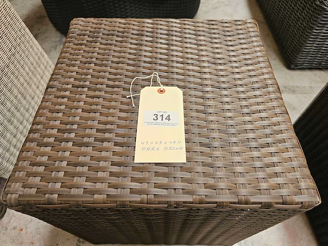 Jardini wicker kubus 43 x 43 x h47cm donkerbruin - afbeelding 3 van  3