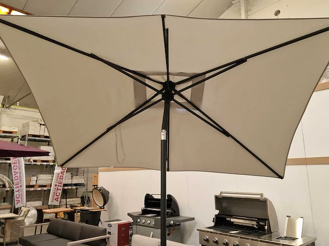 Jardinico torino steelparasol 150 x 210cm lichtgrijs - afbeelding 1 van  6