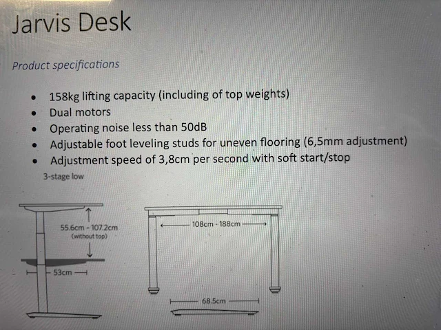 Jarvis low range elektrisch zit-sta bureau 160x80 (silver) - afbeelding 4 van  7