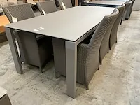 Jati-kebon alu tafel arolla platina grey mat 220 x 100cm - afbeelding 1 van  4
