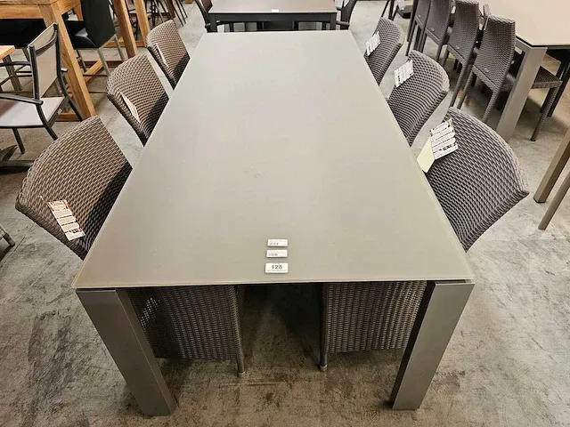 Jati-kebon alu tafel arolla platina grey mat 220 x 100cm - afbeelding 2 van  4
