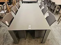 Jati-kebon alu tafel arolla platina grey mat 220 x 100cm - afbeelding 2 van  4