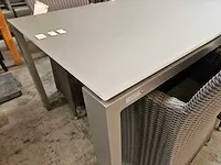 Jati-kebon alu tafel arolla platina grey mat 220 x 100cm - afbeelding 3 van  4