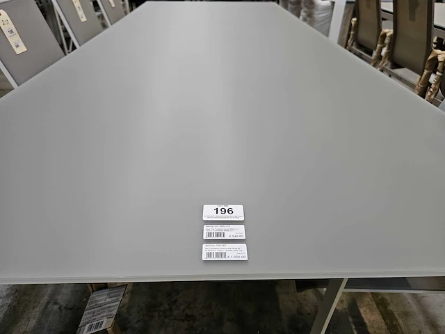 Jati-kebon alu tafel arolla wit mat 280cm - gehard glas wit - afbeelding 3 van  3