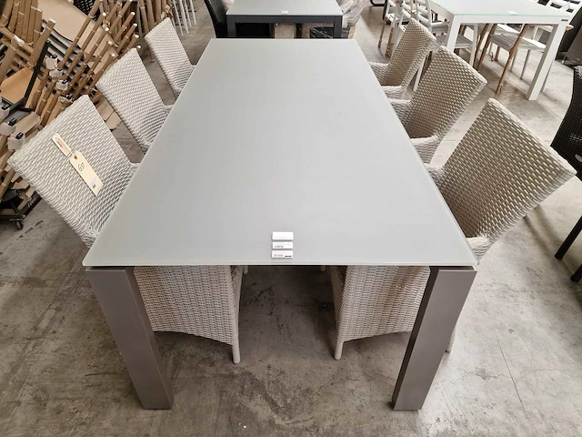 Jati-kebon alu tuintafel arolla lichtgrijs 220 x 100cm - afbeelding 2 van  4