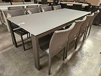 Jati-kebon alu tuintafel arolla taupegrijs 220 x 100cm - afbeelding 1 van  4