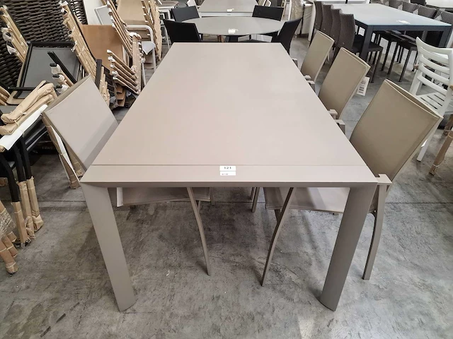 Jati-kebon alu tuintafel aspen champagne mat 200 x 100cm - afbeelding 2 van  4