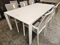 Jati-kebon alu tuintafel aspen wit mat 200 x 100cm - afbeelding 1 van  3