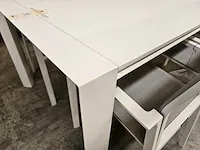 Jati-kebon alu tuintafel aspen wit mat 200 x 100cm - afbeelding 3 van  3