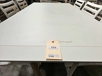 Jati-kebon alu tuintafel aspen wit mat 200 x 100cm - afbeelding 3 van  3