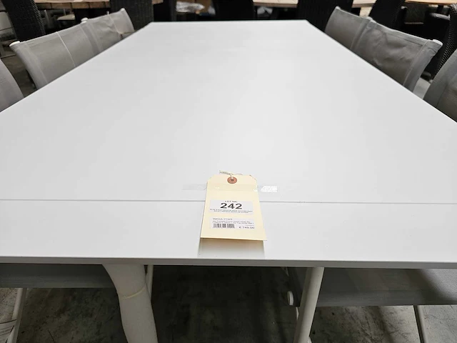 Jati-kebon alu tuintafel aspen wit mat 200 x 100cm - afbeelding 4 van  4