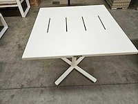 Jati-kebon alu tuintafel suisse 80 x 80cm wit - kantelbaar - afbeelding 2 van  6