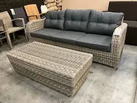 Jati-kebon wicker lounge bursa coral white + kussens grey - afbeelding 2 van  6