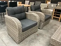 Jati-kebon wicker lounge bursa coral white + kussens grey - afbeelding 3 van  6