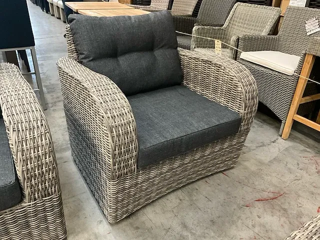 Jati-kebon wicker lounge bursa coral white + kussens grey - afbeelding 4 van  6