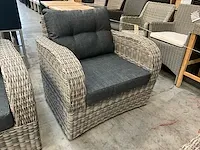 Jati-kebon wicker lounge bursa coral white + kussens grey - afbeelding 4 van  6