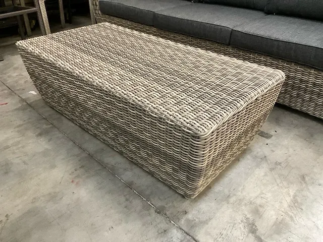 Jati-kebon wicker lounge bursa coral white + kussens grey - afbeelding 5 van  6