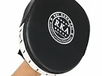 Jawes- boks pad- 1 stuk- zwart- bokspads- pads boksen- pads- afweer stootkussen- handpad- mma- kickbox- boxen- muay- thai- karate- judo- bokskussen- boks pad- kick pad- sporten- professioneel - afbeelding 1 van  5