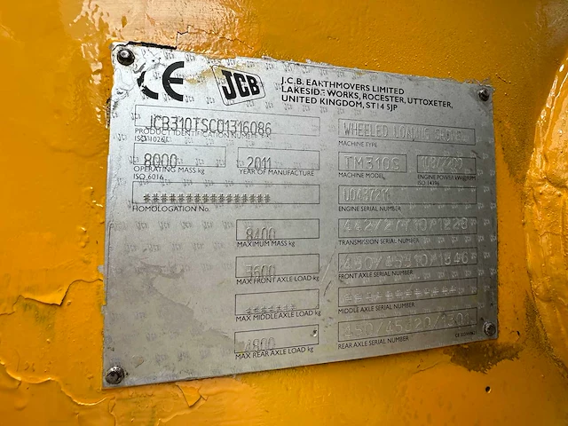 Jcb - 2011 - tm310s - telescopische wiellader - afbeelding 58 van  63