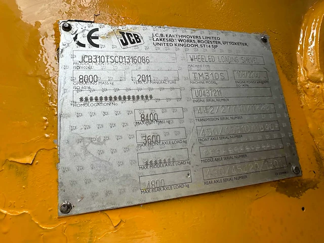 Jcb - 2011 - tm310s - telescopische wiellader - afbeelding 59 van  63