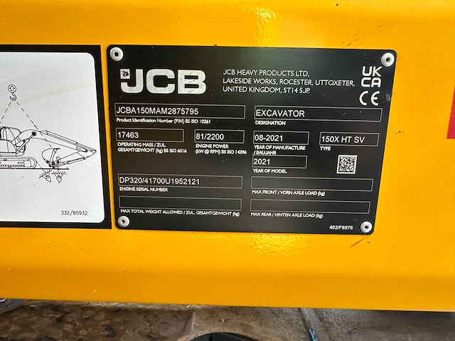 Jcb - 2021 - 150x ht sv - rupsgraafmachine - afbeelding 28 van  47