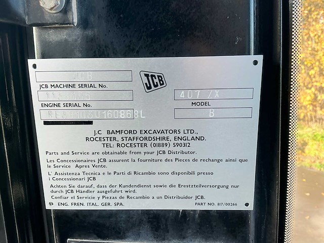Jcb - 407 zx - shovel - 2004 - afbeelding 44 van  77