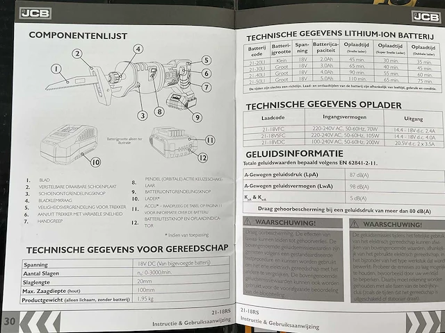 Jcb 10-delige set accugereedschappen - afbeelding 15 van  25