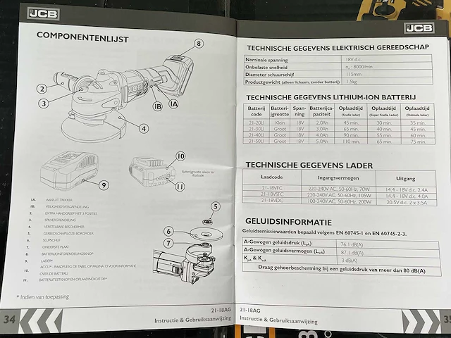 Jcb 10-delige set accugereedschappen - afbeelding 13 van  25