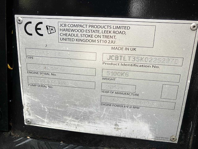 Jcb 35dtcr t4 verreiker 2014 - afbeelding 43 van  59