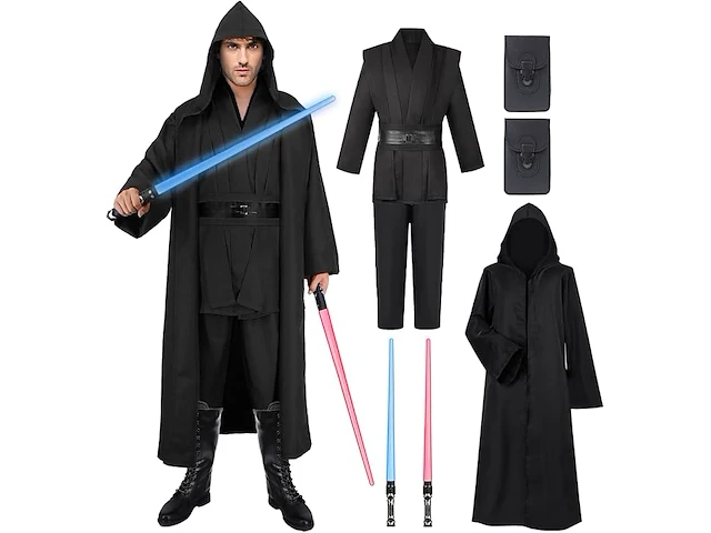 Jedi kostuum met blauwe lightsaber (large) - afbeelding 1 van  3