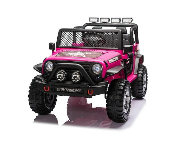 Jeep 4x4 elektrische kinderauto 12v - 1 tot 6 jaar - roze - afbeelding 1 van  2