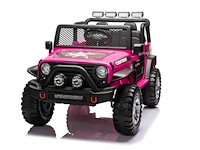 Jeep 4x4 elektrische kinderauto 12v - 1 tot 6 jaar - roze - afbeelding 1 van  2