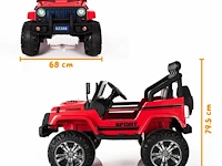 Jeep 4x4 elektrische kinderauto 12v - 1 tot 6 jaar - rubberen banden - rood (nieuw) - afbeelding 5 van  5