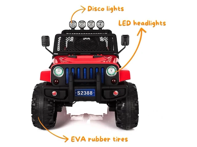 Jeep 4x4 elektrische kinderauto 12v - 1 tot 6 jaar - rubberen banden - wit (nieuw) - afbeelding 3 van  5