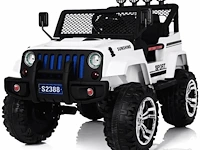 Jeep 4x4 elektrische kinderauto 12v - 1 tot 6 jaar - rubberen banden - wit (nieuw) - afbeelding 1 van  7
