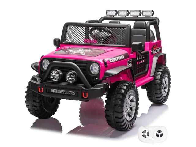 Jeep conteno 4x4 elektrische kinderauto 12v - roze - afbeelding 1 van  5
